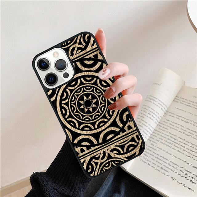 Polynesian  Maori Tribal Samoan Pattern Tattoo Phone Case Cover For iPhone 17 Air 15 16 14 13 12 Pro Max 11 Pro Max Plus