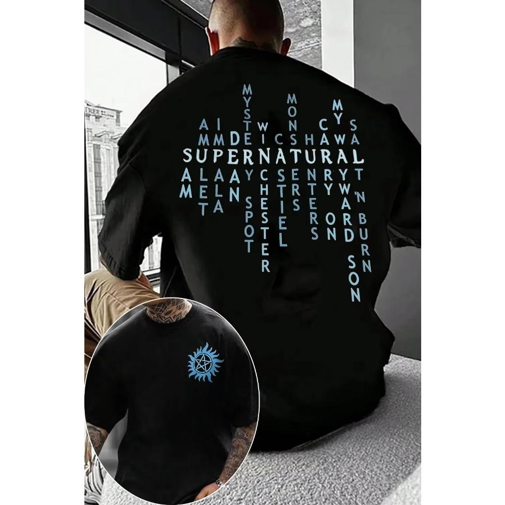 2026 Summer Hot Sale Supernatural Graphic Print T Shirt Men Women Hip Hop Streetwear T-shirt Y2K Gothic Cotton Oversized T-shirts