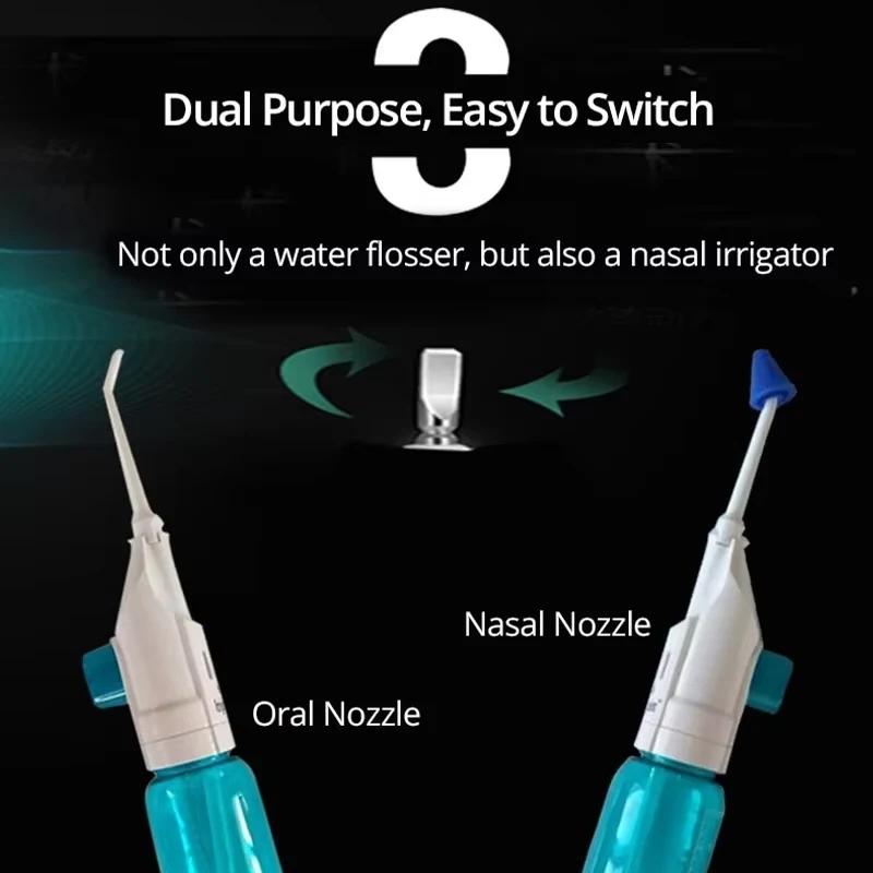 Household High Pressure Oral Irrigator Portable Teeth Clean Water Dental Floss Manual High Pressure Water Toothpick