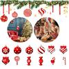 36Pcs Hanging Candy Cane Tree Decor Wooden Xmas Tree Cutouts Pendant Reusable Christmas Tree Wood Ornament for Party Supplies