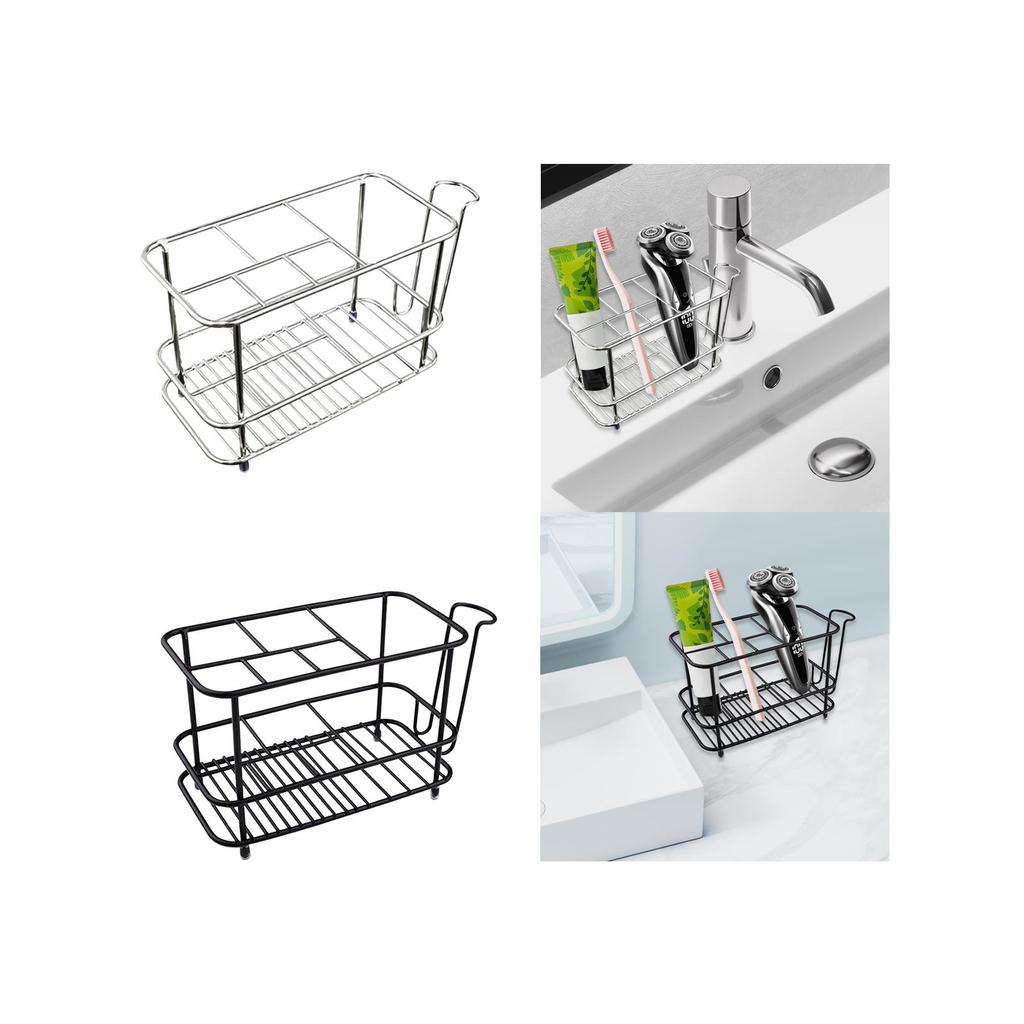 Stainless Steel Toothbrush Holder Toothpaste Holder Stand Counter Stand for Bathroom Countertop Vanity Electric Toothbrush