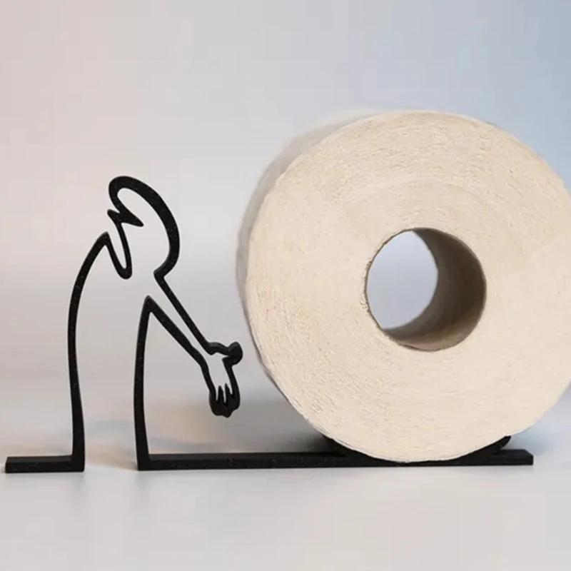 Minimalist and Practical Roll Paper Holder 3D Printing Decoration, Elegant Toilet Paper Holder, Funny and Humorous Tissue Holder
