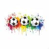 Fußball Wandtattoo Einfach anzubringen Bunte Fußball Kunst Abnehmbares Graffiti Design