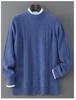 Men's Thick 100% Pure Wool Half-High Collar Knit Cashmere Pullover Sweater for Autumn and Winter