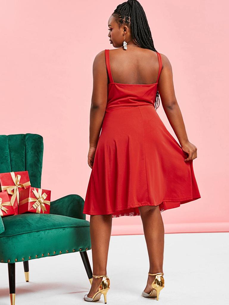 Acheter Rosegal Robe Grande Taille à Lacets et Empiècement en