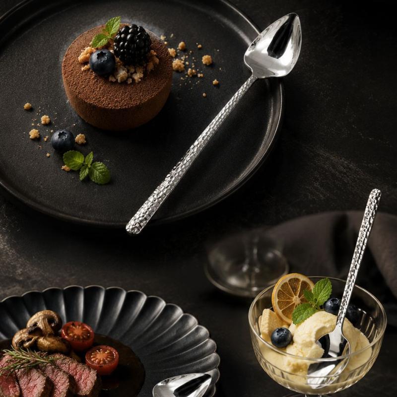 304 Stainless Steel Peach Heart Spoon Mirror Polished Head With Long Handle For Dessert Coffee Kitchen Tableware