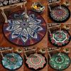 Retro Mandala Muster Runder Teppich, Raum Heimdekoration, Schlafzimmer Kinderkissen, Rutschfeste Bodenmatte Wohnzimmer Stuhlmatte