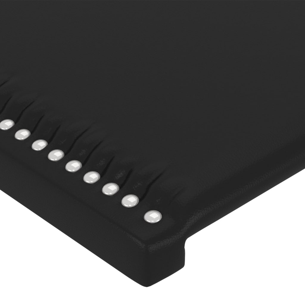 Vidaxl Zagłówek Do Łóżka Z Led, Czarny, 144X5X78/88 Cm, Sztuczna Skóra
