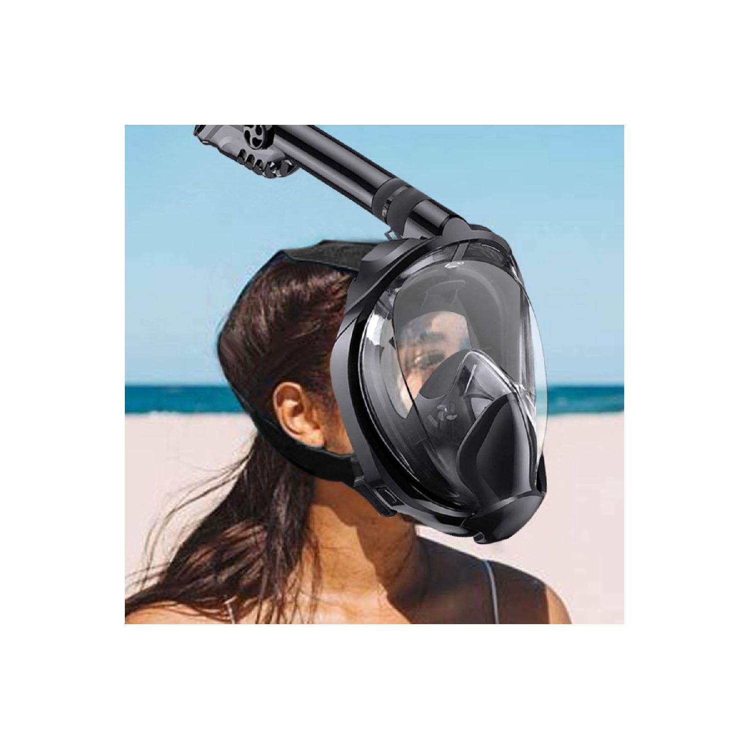 

Полнолицевая маска для дайвинга размера Lxl, силиконовая трубка, полнолицевая защита от запотевания и утечки L/XL чёрный