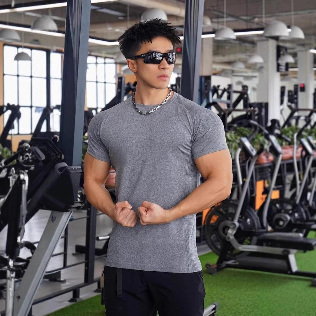 Men's Stretch Cotton Cuffed Short Sleeve Basketball & Running T-shirt