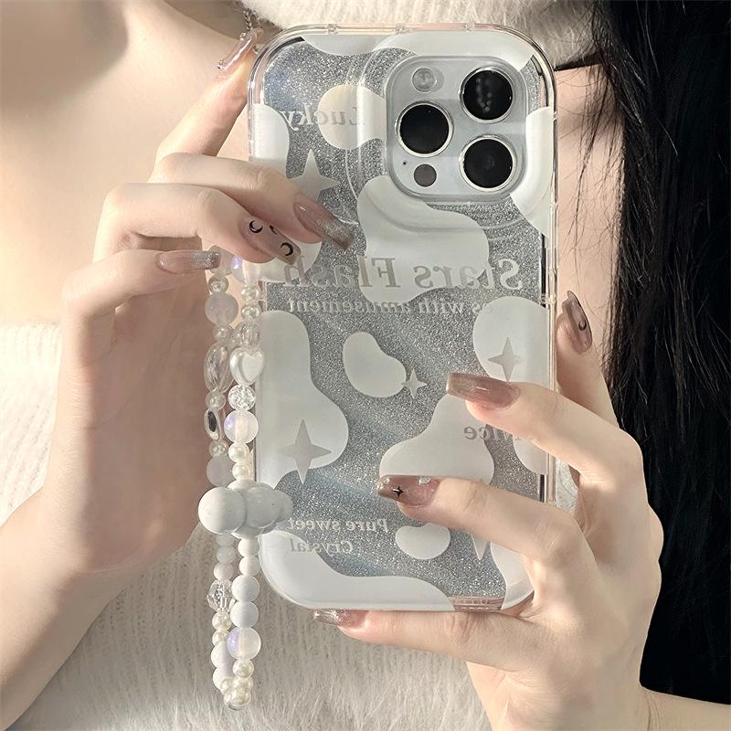 Zhitai Silicone Phone Case - Compatible with iPhone 11, 12 Pro Max, 13, 15, 16 - Pink Phantom Design with Bracelet.