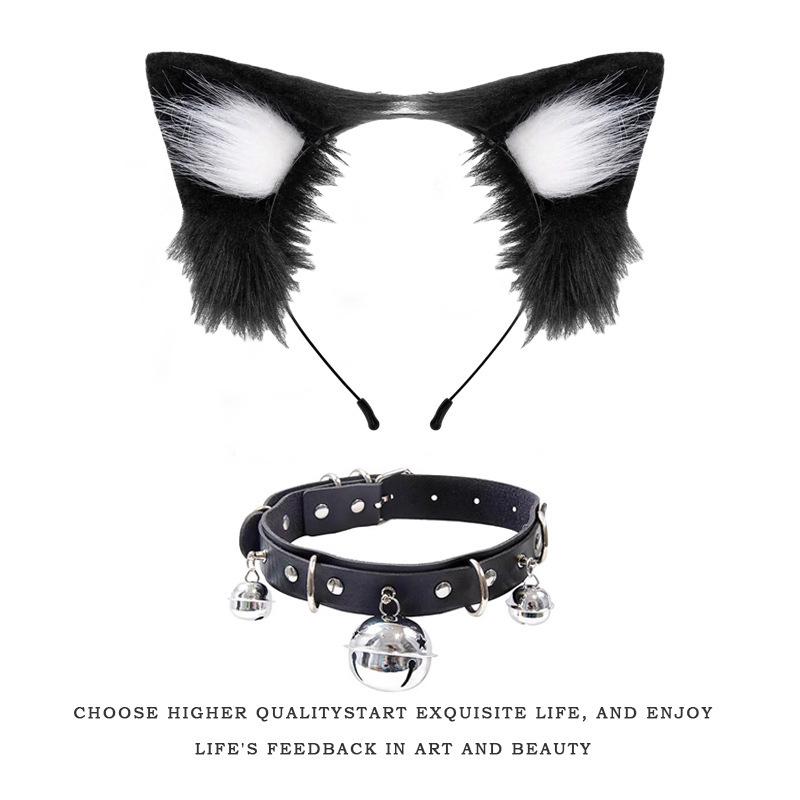 Handmade Cat Ears & Tail Set: Cute Cosplay Hair Accessories for Catgirl