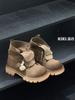 European matte polished lapel Martin boots women's 2025 retro versatile thick-soled height-increasing and thin casual short boots