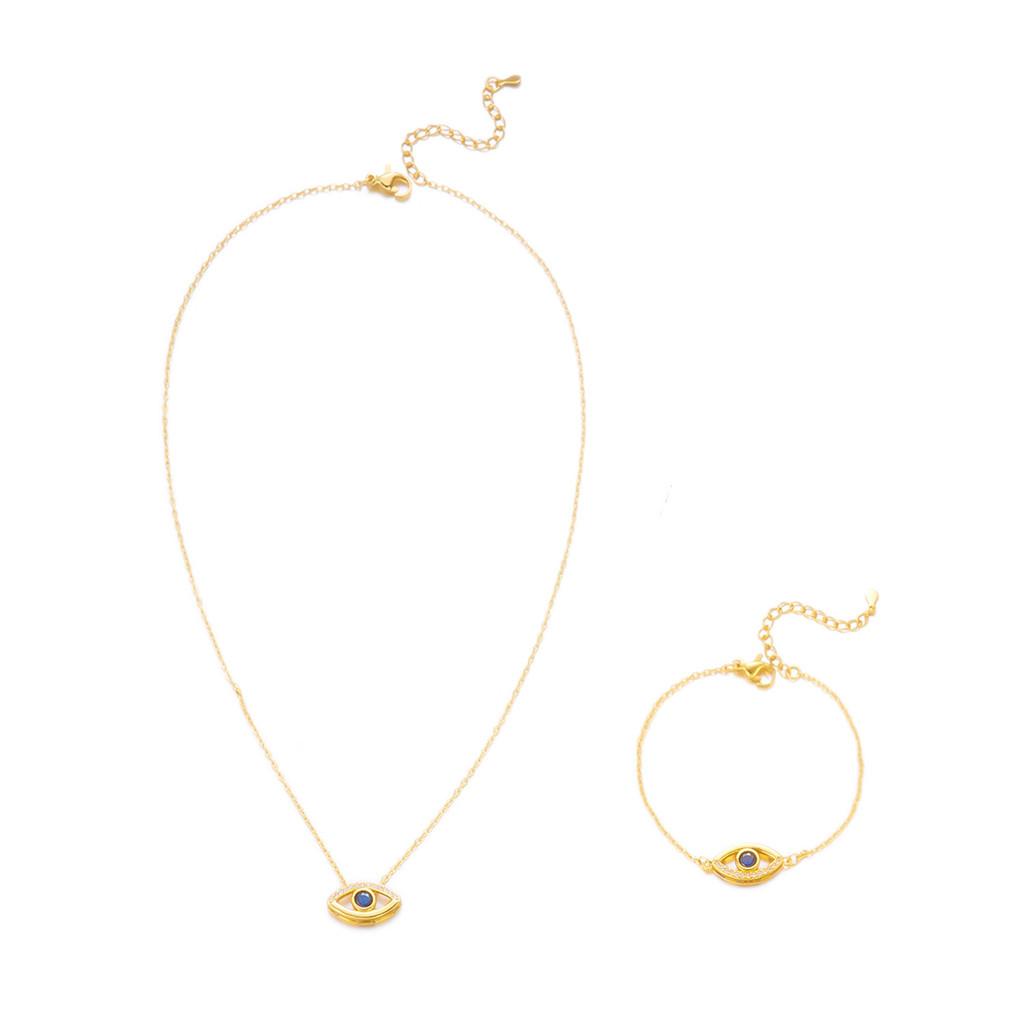 Ögon Design Koppar Zirkon Halsband Snygga Smycken För Kvinnor Semesterpresent