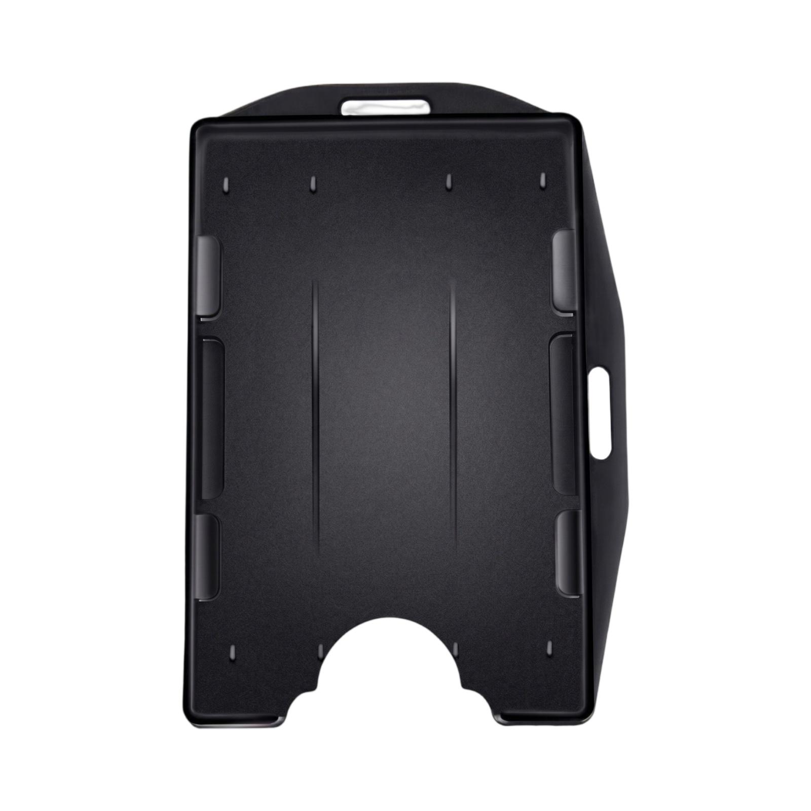 

Vertical Dual Card Slot ID Badge Holder Durable Plastic Card Case with Handle and Multiple Card Slots for Office Work Events and Access Control one size чорний