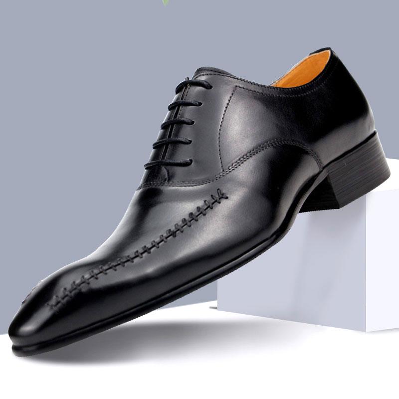 Fashion Men Shoes Comfortable Fashion With Classic Brand 2025 Lace-up Italian Style Leather For Wedding Business Office Shoes Men New In