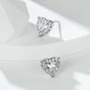 Love Flash Diamond Stud Earrings Are Sweet, Sweet Heart-shaped Exquisite Temperament Earrings Full of Flash Diamonds