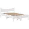 Solid Wood Bed without Mattress White 135 x 190 cm Pine Wood