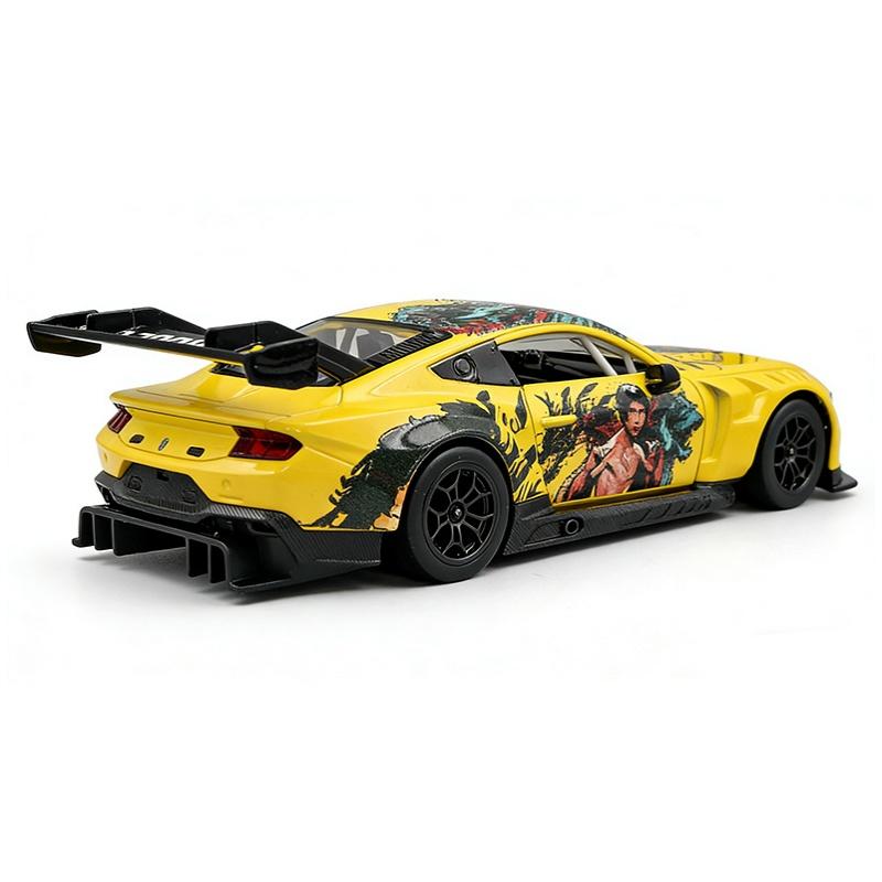 NEW 1/24 Ford Mustang GT3 Lee Alloy Racing Car Model Sound and Light Pull Back Children's Toy Collectibles Birthday Gift
