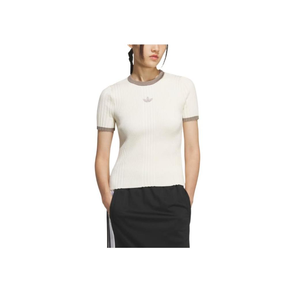 adidas Originals Ott Tight Woven Sports Slim Fit Short Sleeve T-Shirt Women Tops KS8494
