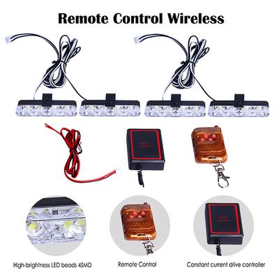Grill Auto LED Licht Strobe Rot Blau Notfall Fernbedienung Drahtlos Signalblitz Feuerwehr Beacon Warnleuchte