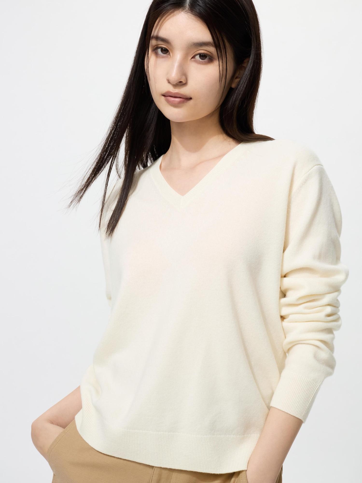 

Свитер Uniqlo Cashmere с V-образным вырезом 01 OFF WHITE/WOMEN XS