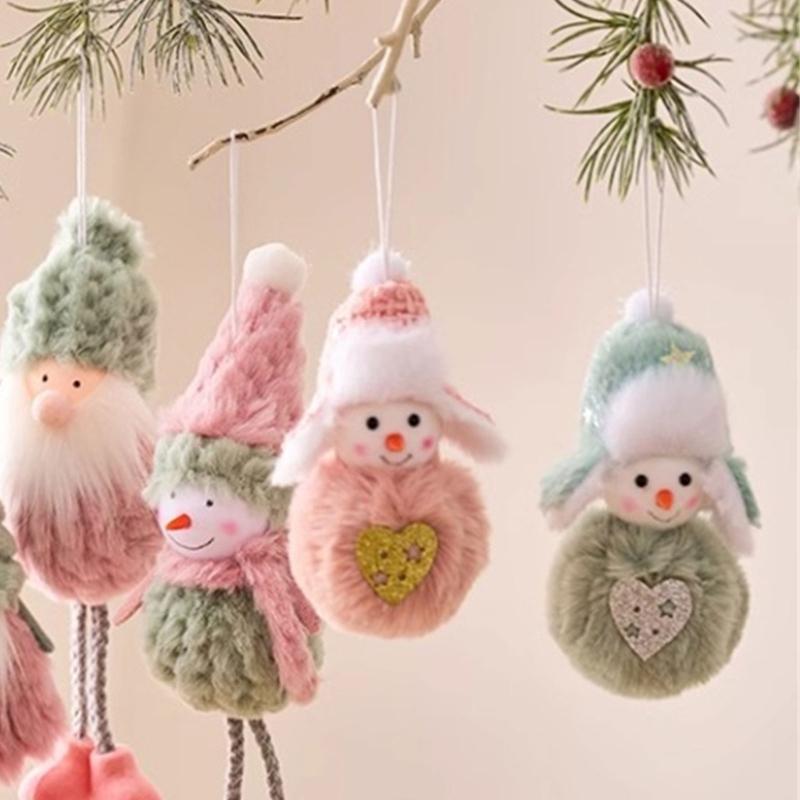Soft Plush Christmas Ornament Bright Color Indoor Decorations For Fireplaces Window And Festival Tree Styling