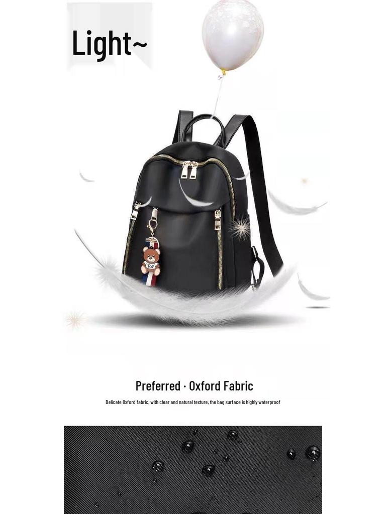 Korean Style Women's Oxford Cloth Canvas Backpack - Large Capacity Travel Schoolbag 2025