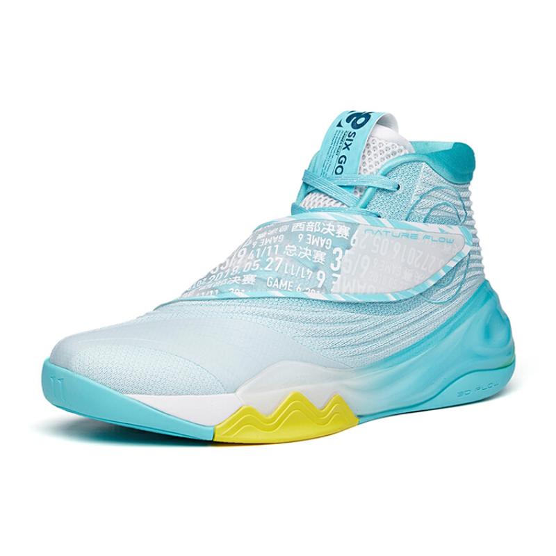 Anta KT6 'Top Of G6' KT Cushioning Anti-Slip And Wear-Resistant High-Top Basketball Shoes Swim Pool Blue Sneakers 112131101-1