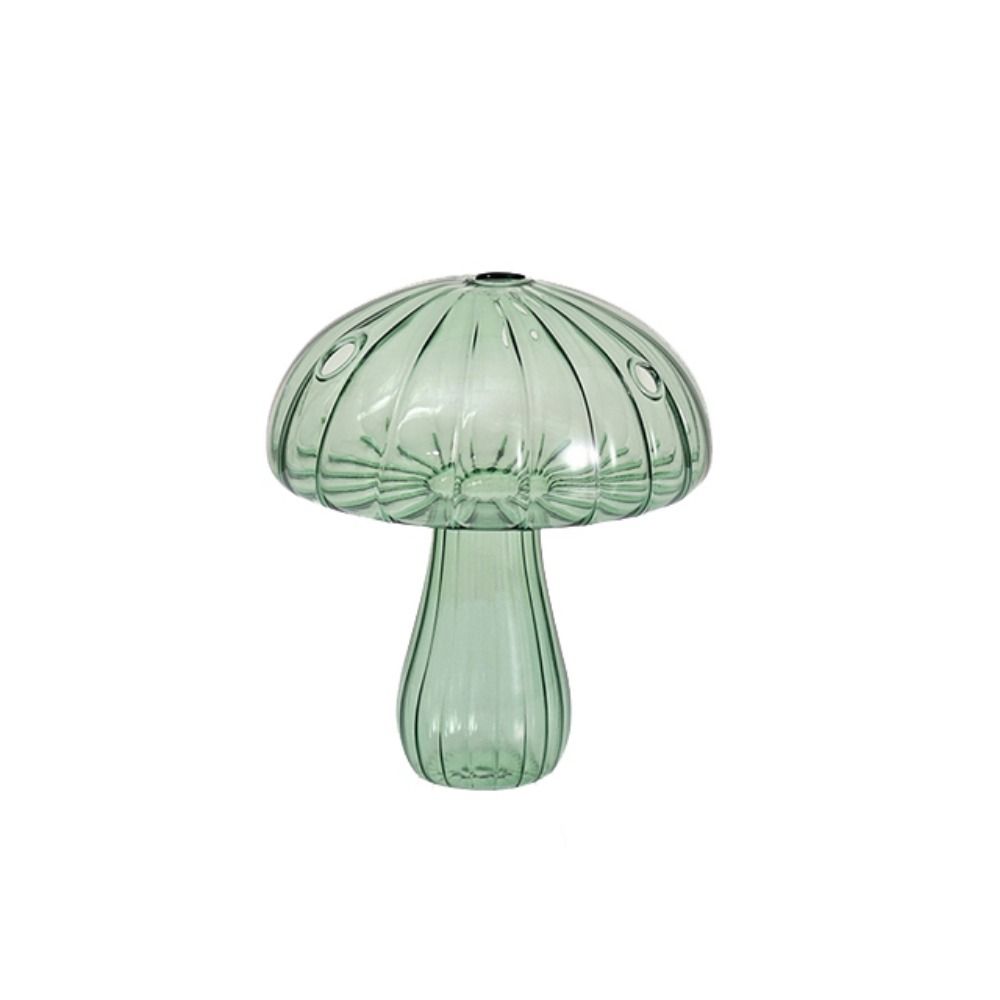 Home Decor Household Mushroom Shape Flower Bottle Aromatherapy Bottle Glass Vase Desktop Ornament