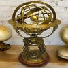 45.72 Cm Brass Armillary Nautical Brass Sphere Globe Engraved Armillary Globe Working Compass In Wooden Base
