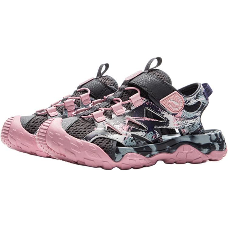 Li Ning Comfortable Fashionable Non-Slip Durable Low-Top Kids Sandals Kids Sandals Pink YKEV016-6