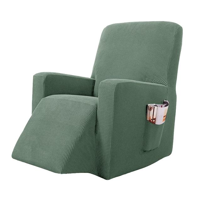 Stretchy Recliner Slipcover Updated Woven Jacquard Recliner Chair Cover With Side Pocket Anti -Slip Fitted Recliner Cover Couch Protector