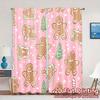 2pcs,Curtains Cute Gingerbread Christmas (2) Modern Curtain Modern Yarn Curtains Room Decor Ldeal for Room, Kitchen, Study,