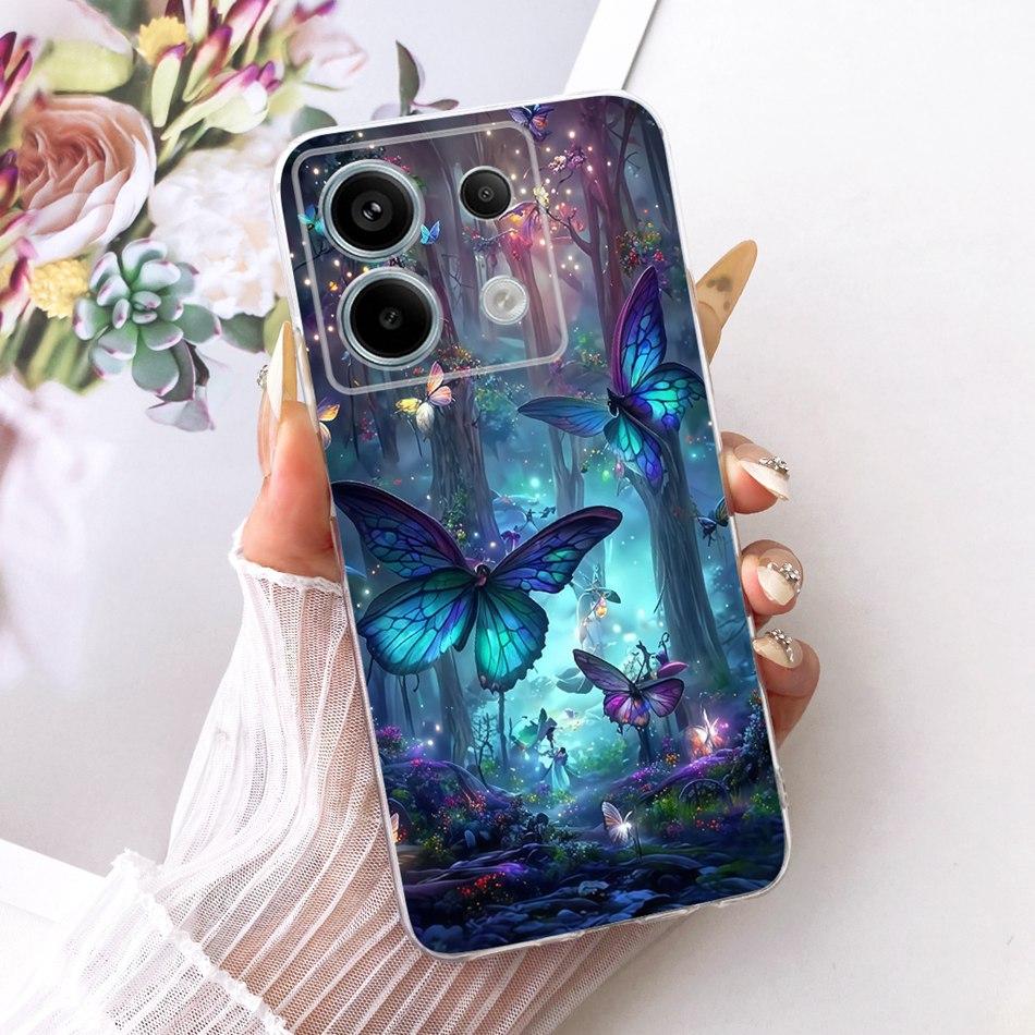 For Xiaomi Poco X6 Pro PocoX6 Cute Flower Butterfly Cat Painted Case For POCO X 6 X6Pro Soft Silicone TPU Phone Cases