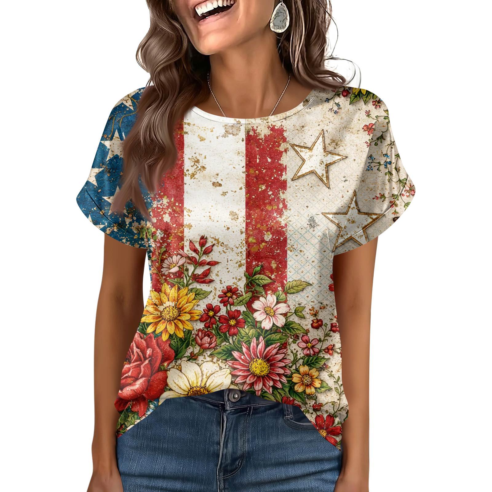 

Women s Fashionable Casual Vintage Printed Top M хакі