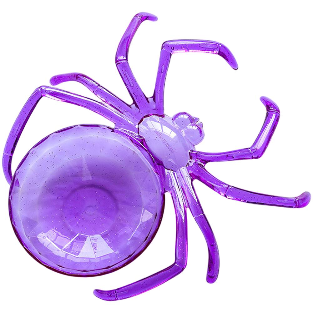 Halloween Plastik Süßigkeitenschale mit Spinnen- und Totenkopfdesign, große Servierschale für Party-Leckereien in Orange, Lila und Schwarz