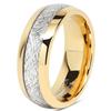 Herren Ehering Wolfram Gold Ring Angenehm zu tragen Faux Meteorit Fassung
