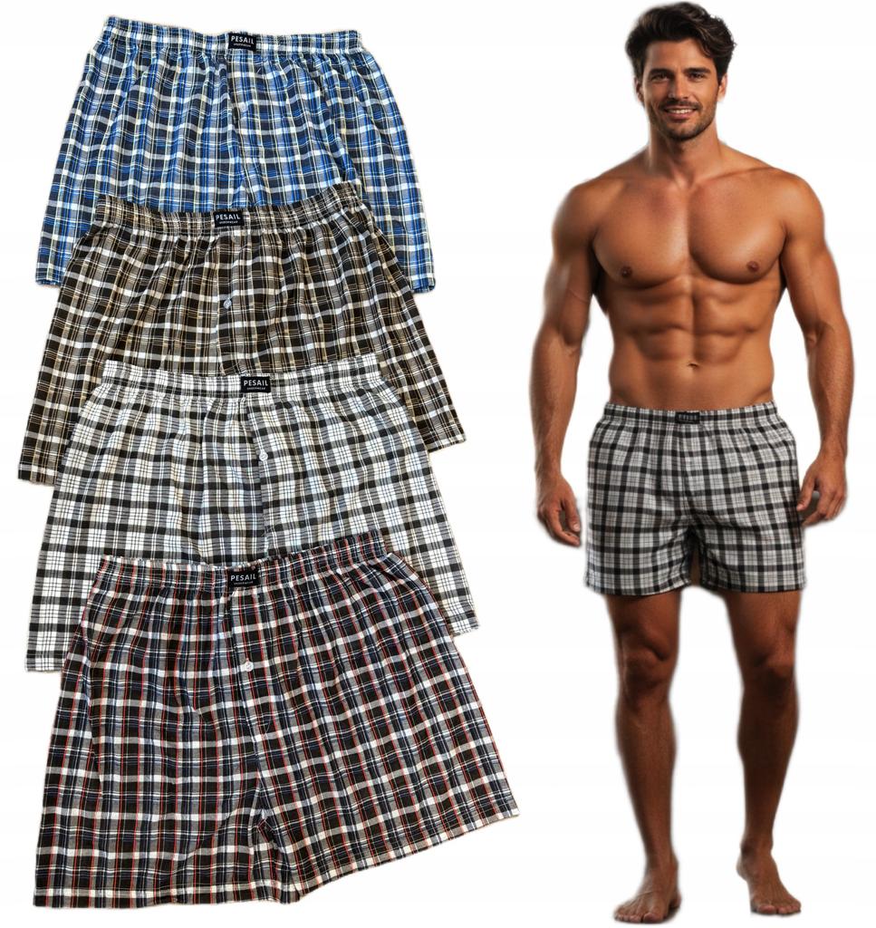 Men's loose boxer shorts, multicolored cotton, set of 4, gift