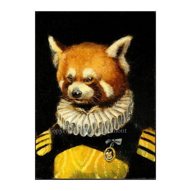 Hundeporträt, Haustierporträt, königliche Renaissance-Tiermalerei, lustiges Poster mit Katze und Hund