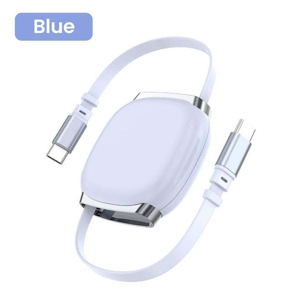 PD100W USB C to USB C Fast Charging Retractable Data Cable For IPhone15 16 Samsung Single Head Telescopic Car Charger Data Wire