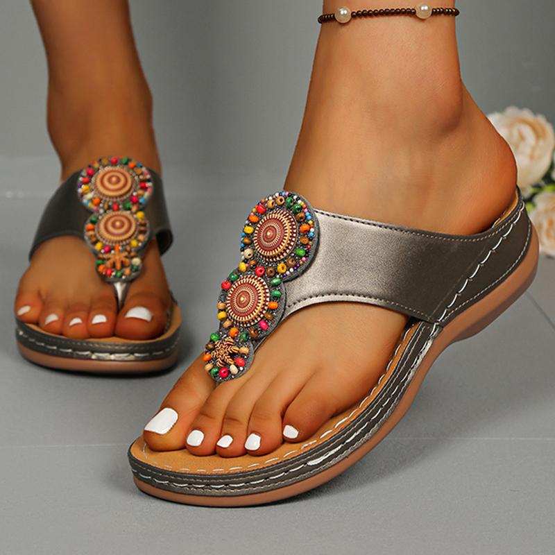 Fashion Shoes Cswo01 Women's Light Bohemian Style Wedge Slippers Summer Clip Toe Platform Sandals Woman 43 Non-Slip Beach Flip Flops Cm
