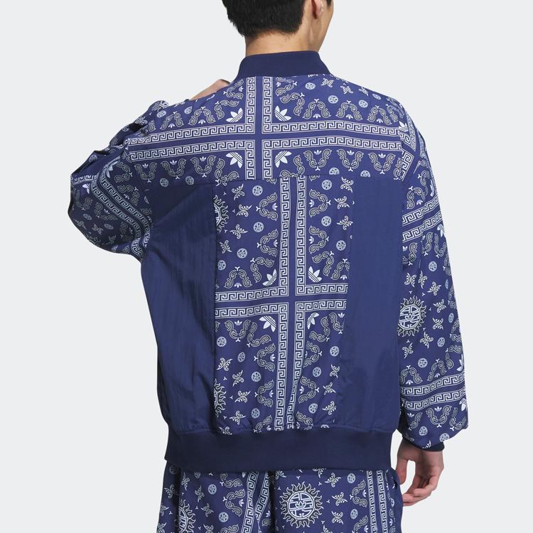 Adidas Originales Todas las Cosas Buscan Origen Serie Clásica Estampado Chaqueta Deportiva Holgada Unisex Azul Índigo Profundo IP1785