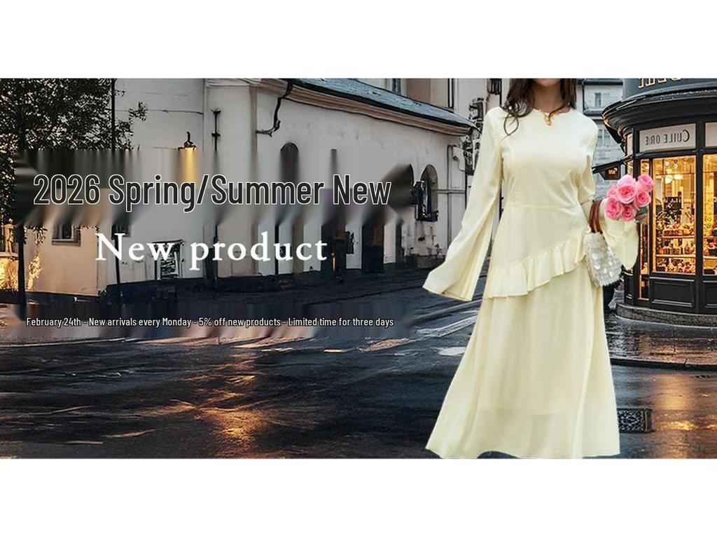 Elegant European-Style Halter High Waist Dress for Women - Spring/Summer 2026 Collection