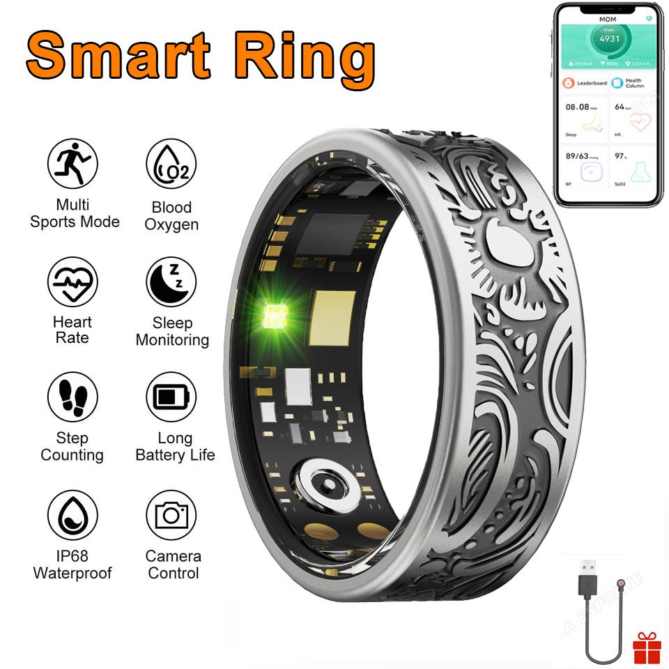 Smart Ring Heart Rate Blood Pressure Blood Oxygen Sleep Monitoring Step Counting Activity Tracking Family Friends Sharing Ring