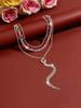 2026 Rhinestone Double Layer Crystal Choker & Long Y-Shaped Tassel Necklace for Women - Retro Evening Style