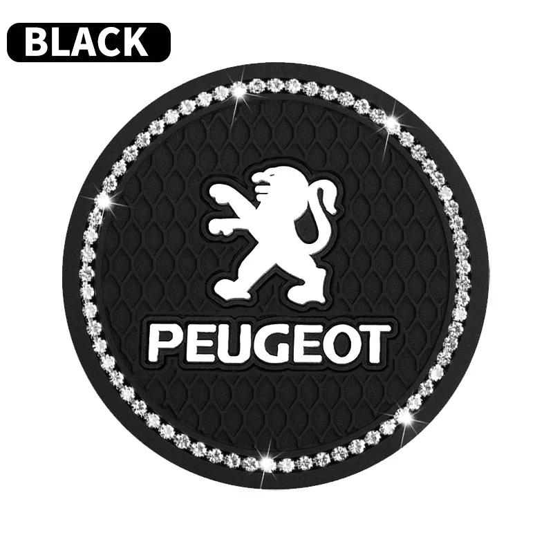 

2026 Hot Car Sticker Car Styling Diamond Car Coaster Water Cup Holder Pad Anti-slip Mat For Peugeot 206 208 306 307 308 508 106
