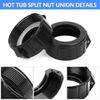 Heaters Pipe Split Nut Replacements For Spa Systems Universals Fitments Includes Fastening Hardware and Watertight Washer