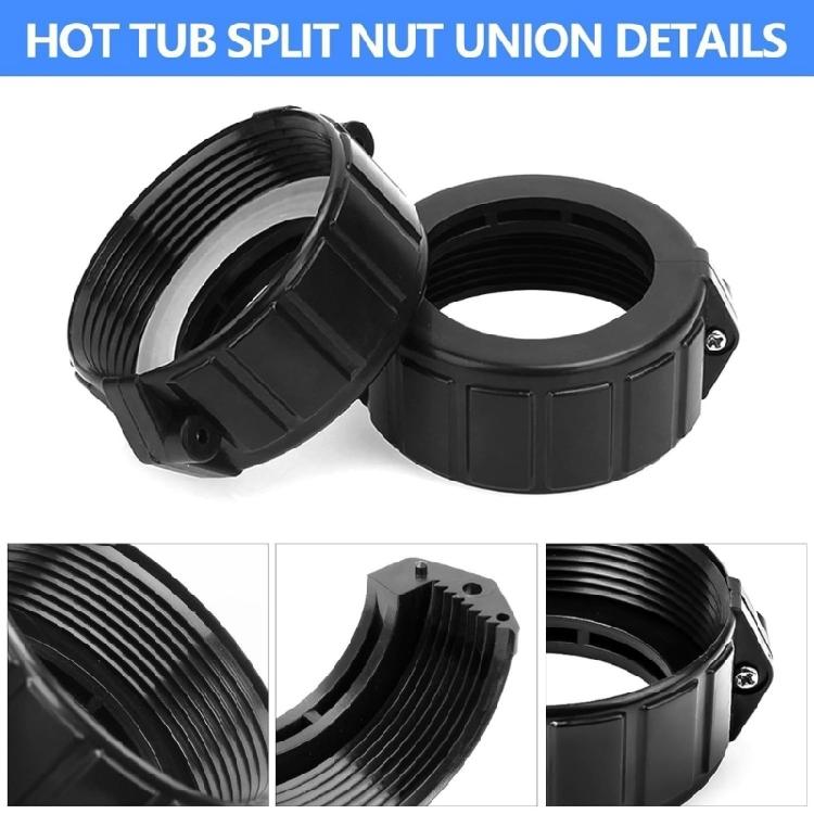 Heaters Pipe Split Nut Replacements For Spa Systems Universals Fitments Includes Fastening Hardware and Watertight Washer