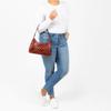 Nova Bolsa de Mão Retro Europeia, Americana, do Oriente Médio para Axila Feminina Padrão Crocodilo Côncavo e Convexo Brahmin